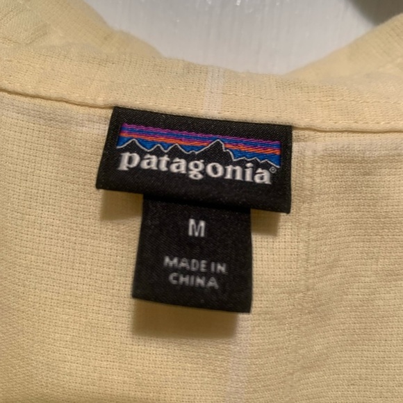 Patagonia AC Butter Yellow and White Plaid Short Sleeve Button Up M - Picture 4 of 12